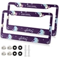 thumbnail image 2 of Coolnut Unicorn License Plate Frames 2pcs, Aluminum Universal Car License Plate Holder with Elliptical Hole for US Vehicles, 12"x 6", 2 of 7