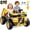 Yellow, variant on East doll 24V Powered Ride on Dump Truck, Caterpillar Licensed 2 Seater Ride on Toy for Big Kids, 24 Ride ons for Ages 3-8, Ride on Car with Dump Bed, Remote Control, Shovel, 4×100W, Yellow