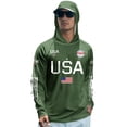 thumbnail image 2 of 250th Anniversary Usa Shirts Men's Hoodie Sun Protection Shirt Long Sleeve Quick Dry USA Flag Hooded Sweatshirt Sun Protection Fishing Shirts 4th of July 250 Year Patriotic Hiking Shirt Dark Green XL, 2 of 5