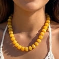 thumbnail image 3 of Mothers Day Gifts for Women, Resin Chunky Beaded Necklace, Minimalist Modern Boho Statement Necklace, Lightweight Adjustable Fashion Jewelry Accessories for Birthday Holiday Gift, 3 of 5
