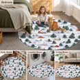 thumbnail image 5 of Round Rugs 4Ft, Farmhouse Christmas Round Area Rug Washable Indoor Throw Carpet, Green Xmas Tree Snowflake Soft Non Slip Circle Rug for Kitchen Nursery Room Home Decor Aesthetic, 5 of 8