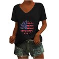 thumbnail image 1 of Camisetas Casuales de las Mujeres Gradiente Día de la Independencia Impreso Cuello Redondo, Blusa de Manga Corta para Diario, Fiesta Y Primavera Verano, 1 of 4