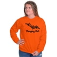 thumbnail image 5 of Cute Haunted House Halloween Bat Sweatshirt for Men or Women Brisco Brands S, 5 of 6