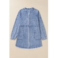 thumbnail image 6 of Ushdele Beau Blue Mineral Washed Denim Dress with Raw Hem & Stylish Pockets, 6 of 8