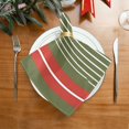 thumbnail image 2 of Iauyy Satin Napkins Set of 4- Red Green Stripes DIY Printing Decoration Cloth Napkin- Easy Care for Home/Party, 2 of 8