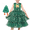 Green Bow Bag, variant on Girls Dress 2 Piece Set Bag Emerald Poms Christmas Tree Tiered Tulle Ruffle Holiday 8 Years