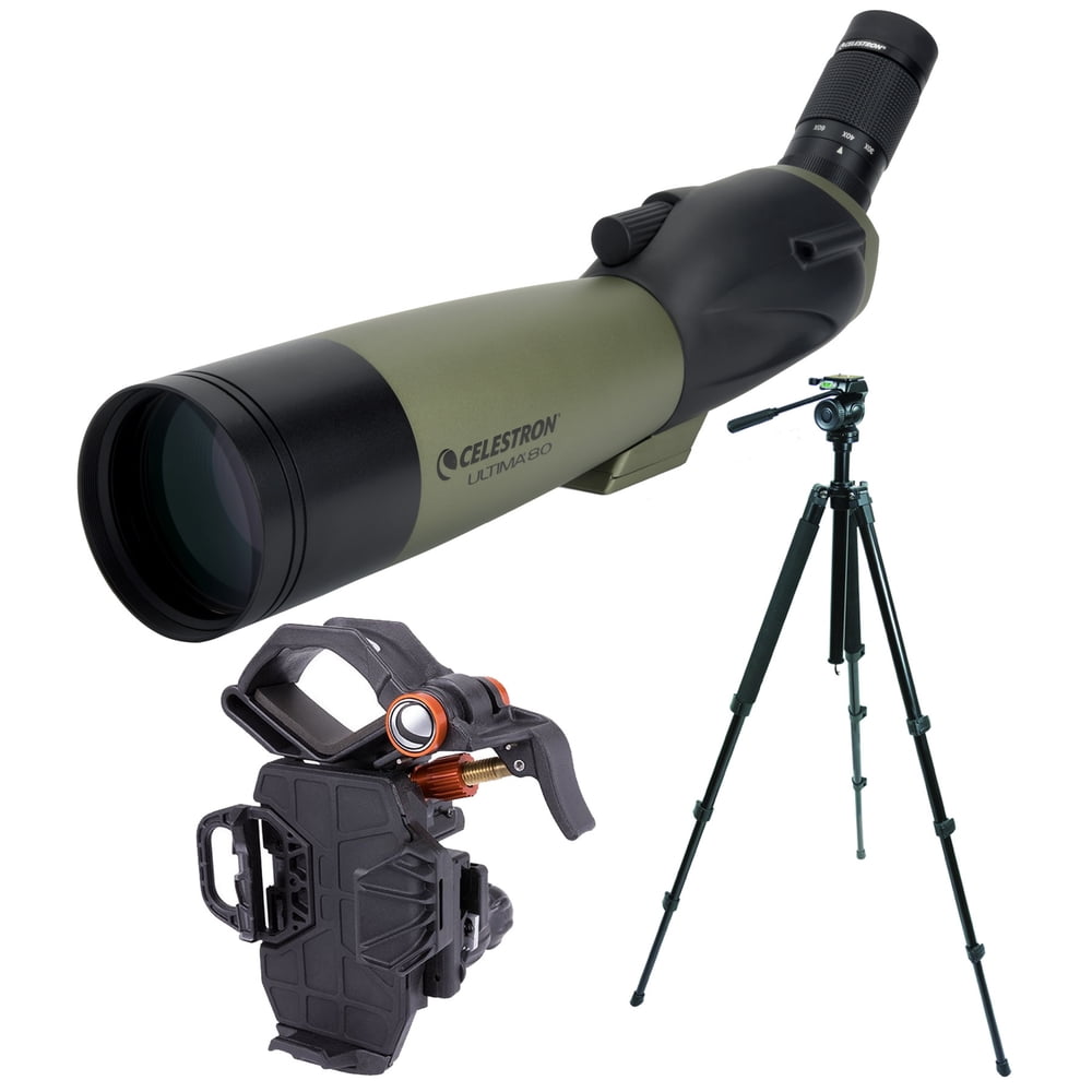 Celestron Ultima 80mm Spotting Scope (Angled) with TrailSeeker and