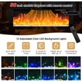 thumbnail image 2 of 90" LED TV Stand with 50" Fireplace for 98 100 inch TVs, Glossy Fireplace TV Stand Gaming Entertainment Center with Power Outlet for Modern Living Room, 2 of 10