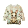 thumbnail image 4 of BRGZLK Little Girls Easter 3/4 Sleeve Tops Casual Trendy Rabbit Printed Soft Comfortable Lightweight Loose Fit Cute Crewneck Pullover Tops for Summer 2026 N 9-10 Years, 4 of 5