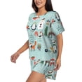 thumbnail image 2 of Wukai Christmas Winter Animals Women's Pajama Set,Short-Sleeve Top and Shorts with Elastic Waistband and Pockets for Loungewear, Yoga, and Casual Wear-XX-Large, 2 of 8