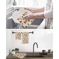 thumbnail image 5 of Red Strawberry Kitchen Dish Towels for Drying Dishes Set of 4, Summer Fruits Farmhouse Leaves Flower Pastoral Waffle Weave Microfiber Hand Tea Bathroom Towels Quick Dry & Absorbent Towel 12x12, 5 of 7
