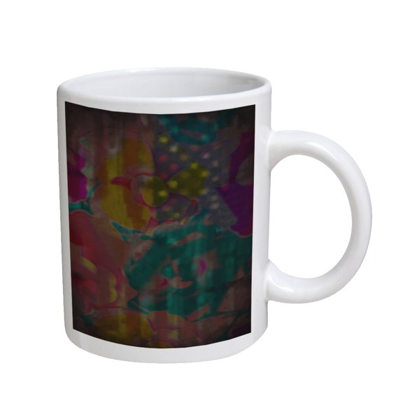 KuzmarK Coffee Cup Mug 11 Ounce -  Flower Stars Abstract Painting
