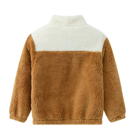 

TOWED22 Toddler Winter Coat Infant Baby Girls Boys Fleece Hoodie Jacket Coat Winter Warm Cardigan with Ears Khaki