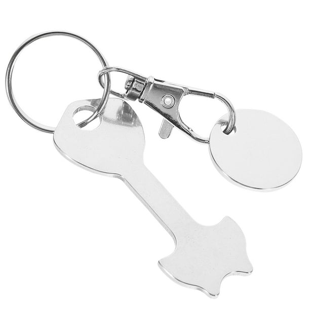 unbranded Llavero Colgante Para Token De Carro De Supermercado En Metal Plateado Resistente Para Llaves