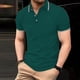 thumbnail image 1 of pstuiky camisetas para hombre, Camisa informal de manga corta con cuello vuelto y botones para hombre, color liso, con bolsillos camisas casuales para hombre l, 1 of 6