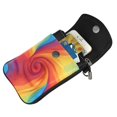 thumbnail image 3 of Cross-Body Bag Flip Phone Bag 7.6inx4.9in Durable Waterproof Pu Leather Small Size But Spacious Magnet Button Red Tie Dye Background Rainbow Colors (2), 3 of 5