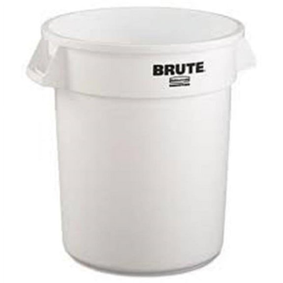 Rubbermaid Commercial Products 2620WHI Round Brute Plastic Container - White