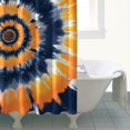 thumbnail image 4 of Orange and Blue Tie Dye Pattern Modern Waterproof Shower Curtain Set with 12 Hooks, Washable Decorative Bathroom Shower Curtain, 4 of 6