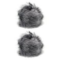 thumbnail image 4 of Deago Women's Winter Faux Fur Wrist Cuffs Fox Furry Bands Arm Warmer, Gray, 4 of 9