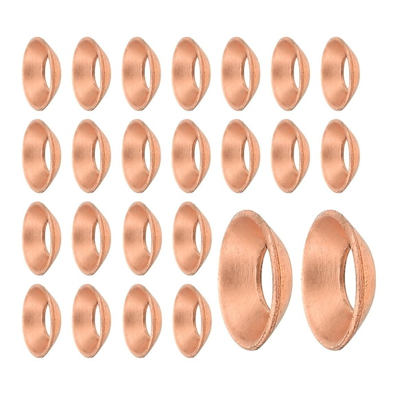 24PCS Copper Flare Gasket, 1/4" Tube Size, Suitable for 6.35mm Copper Pipe, Fittings for Air Conditioner Refrigeration Accessories