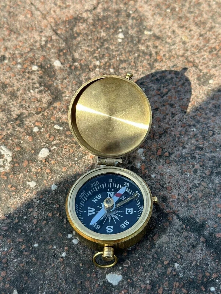 Military Nautical WWII Pocket Compass, Vintage Handcrafted Gift