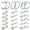 Color -21pc, variant on Double Open Stack CZ Nose Ring Hoop, 316L Surgical Steel Hinged Clicker 16G 18G 20G for Helix Tragus Daith Conch Cartilage Septum Piercing