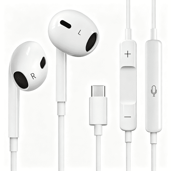 GJX Usb C Headphones Wired Earphones for Iphone 17 Pro Max 16 Pro 15 15 Plus 15Pro 15 Usbc In-Ear Headphones Wired Type C Iphone 17 Earbud Earphones with Microphone for Pixel Series