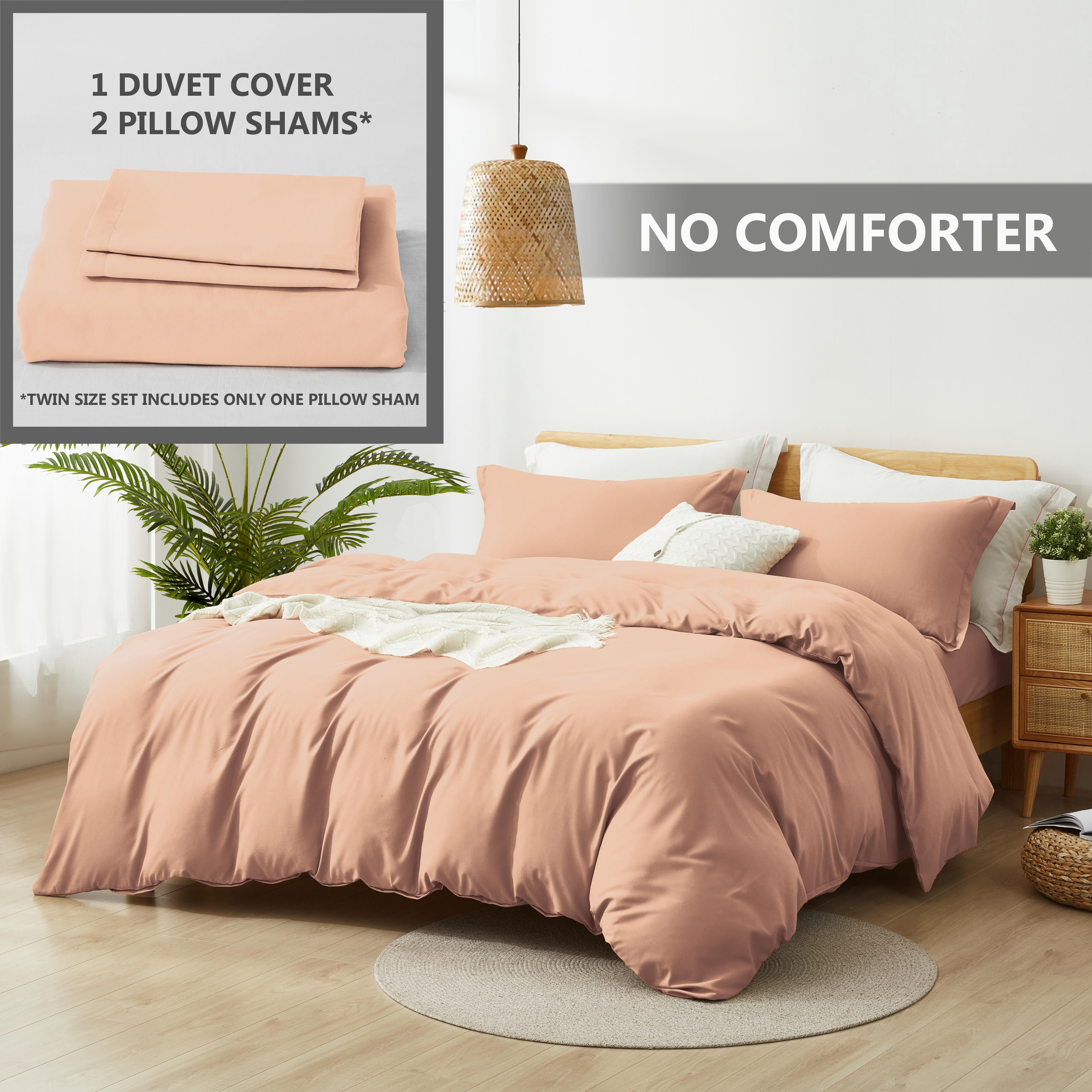 Alazuria Duvet Cover Set Soft Prewashed Microfiber with zipper and 4 corner ties Pink color King size ( 104" x 90" )