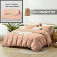 thumbnail image 2 of Alazuria Duvet Cover Set Soft Prewashed Microfiber with zipper and 4 corner ties Pink color Twin size ( 90" x 68" ), 2 of 5