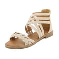 thumbnail image 2 of Nuevas sandalias con cremallera y correa cruzada Sandalias planas tejidas de color sólido para mujer Wmkox8yii  nm1356, 2 of 9