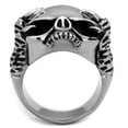 thumbnail image 3 of Luxe Jewelry Designs Stainless Steel Skull Shaped Men's Ring with Black Jet Epoxy - Size 13 (Pack of, 3 of 4