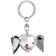 thumbnail image 1 of Winter Sport Ski Poles Pattern Heart Angel Wing Key Chain Holder, 1 of 3