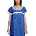 thumbnail image 3 of Moomaya Robe de Nuit Imprimée à Manches Courtes Longueur Genou Col Rond Tenue de Sommeil, 3 of 4