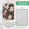 thumbnail image 3 of Two Pieces Of Square Heat Insulation Pad Oven Mitts 7x9.8 Inch Oven Microwave Kitchen Cooking Baking Colorful Flowers Pretty, 3 of 7