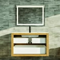 thumbnail image 7 of Eviva Mosaic 33 in. Wall Mounted Oak Bathroom Vanity with White Integrated Solid Surface Countertop, 7 of 7