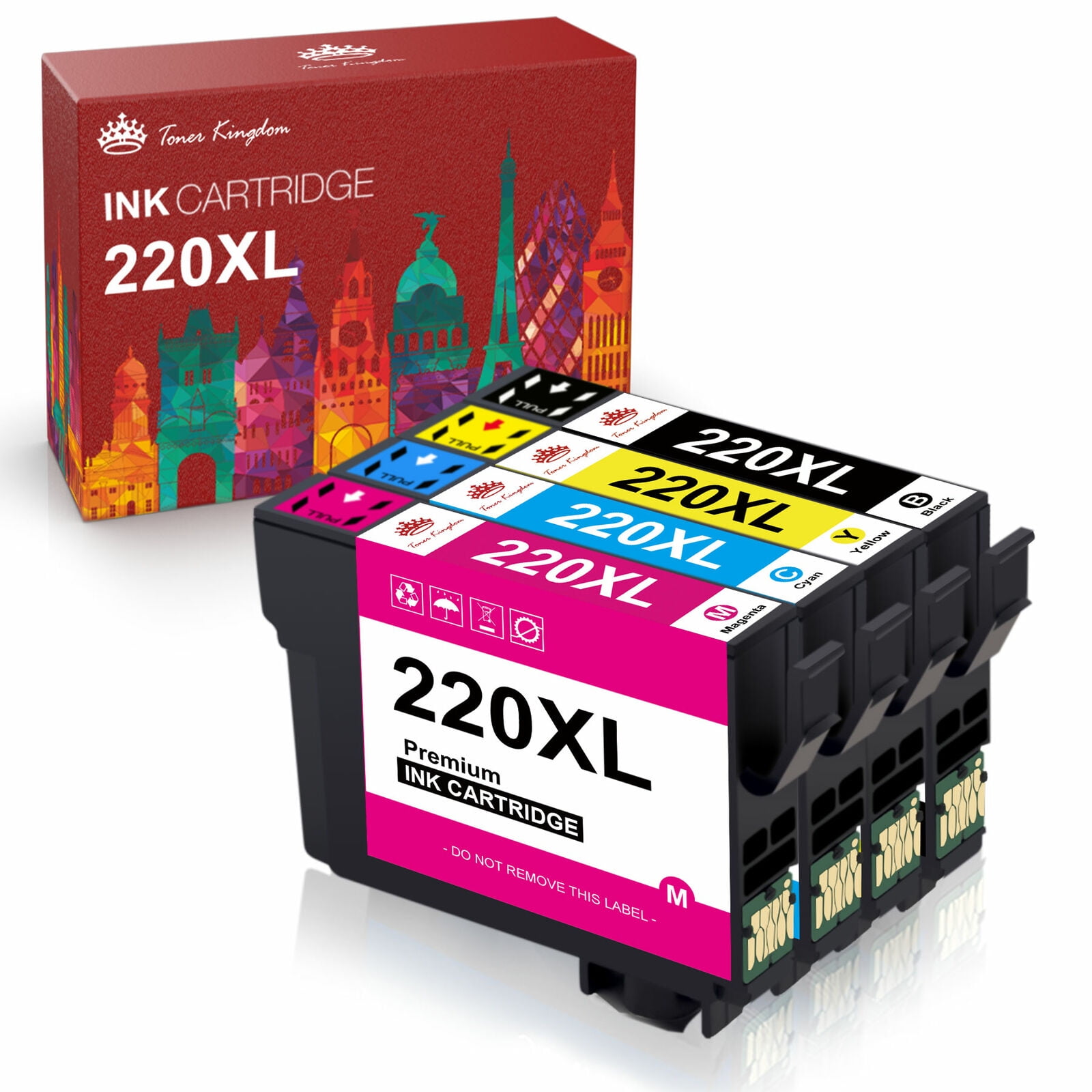 Tonerkingdom Epson 220 Ink Cartridges Replacement for Epson WF2760 WF
