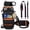Black and Orange, variant on Spacetrony Neoprene Water Bottle Sleeve with Phone & Keys Pockets – Fits 12–32 oz Cylindrical Bottles – Hands-Free Crossbody & Shoulder Strap Bag – Black and Pink