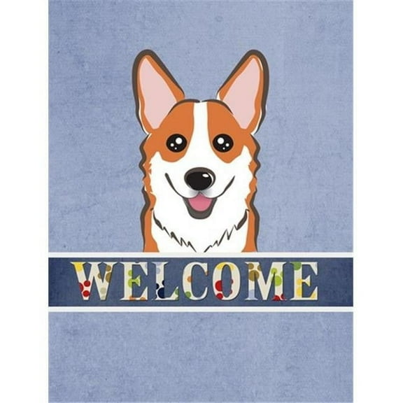 Carolines Treasures BB1440CHF Red Corgi Welcome Flag Canvas House Size