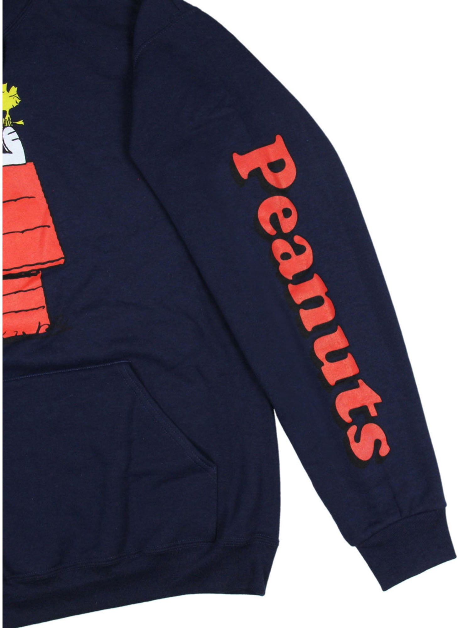 Peanuts Juniors' Snoopy And Woodstock Red Doghouse Hooded Sweatshirt Pullover Hoodie