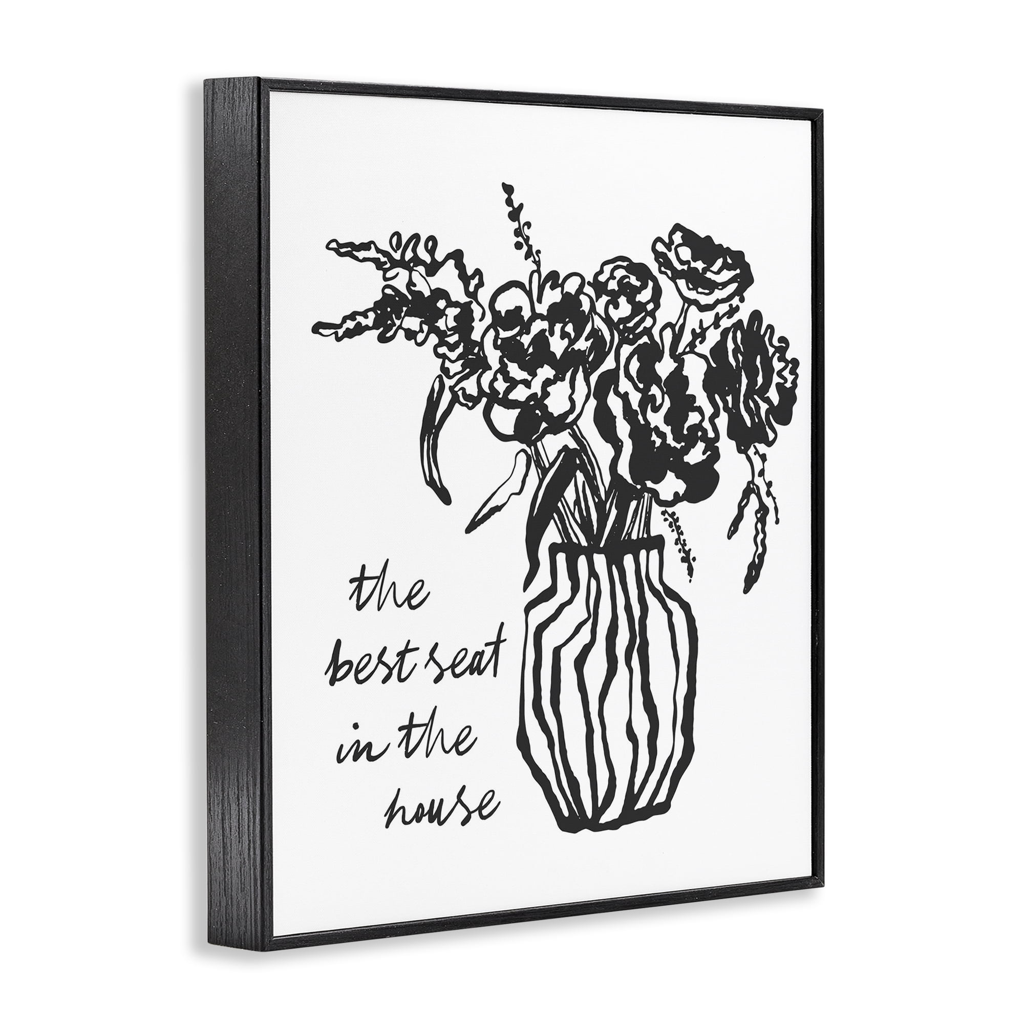 Stupell Industries Best Seat in House Bathroom Black Framed Giclee Art, design by Lettered and Lined