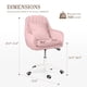 thumbnail image 2 of Silla de oficina HDHNBA de terciopelo, giratoria y con ruedas, rosa, 2 of 7