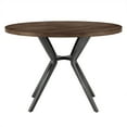 thumbnail image 3 of Weston Home Kolten Wood Finish and Iron Gray Metal Base Person Round Dining Table, 3 of 8
