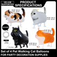thumbnail image 2 of Paquete de 4 globos Walking Cat para decoración de fiestas de cumpleaños infantiles, 2 of 7