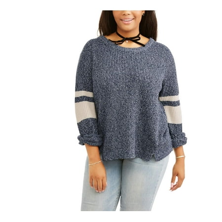 Juniors' Plus Zipper Back Pullover