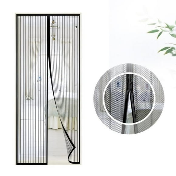 Magnetic Screen Door 90*210cm Magnetic Screen Curtain for Hallways, Doors, Patio (Black)
