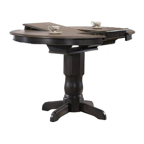 Wood Counter Height Dining Table in Gray/Black Stone
