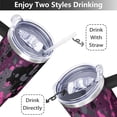 thumbnail image 5 of 40oz Halloween Insulated Travel Tumbler with Handle and Straw, Stainless Steel Mug – Perfect for Fall Adventures, Keeps Beverages Hot or Cold, Ideal for Women and Girls During Spooky Season., 5 of 7