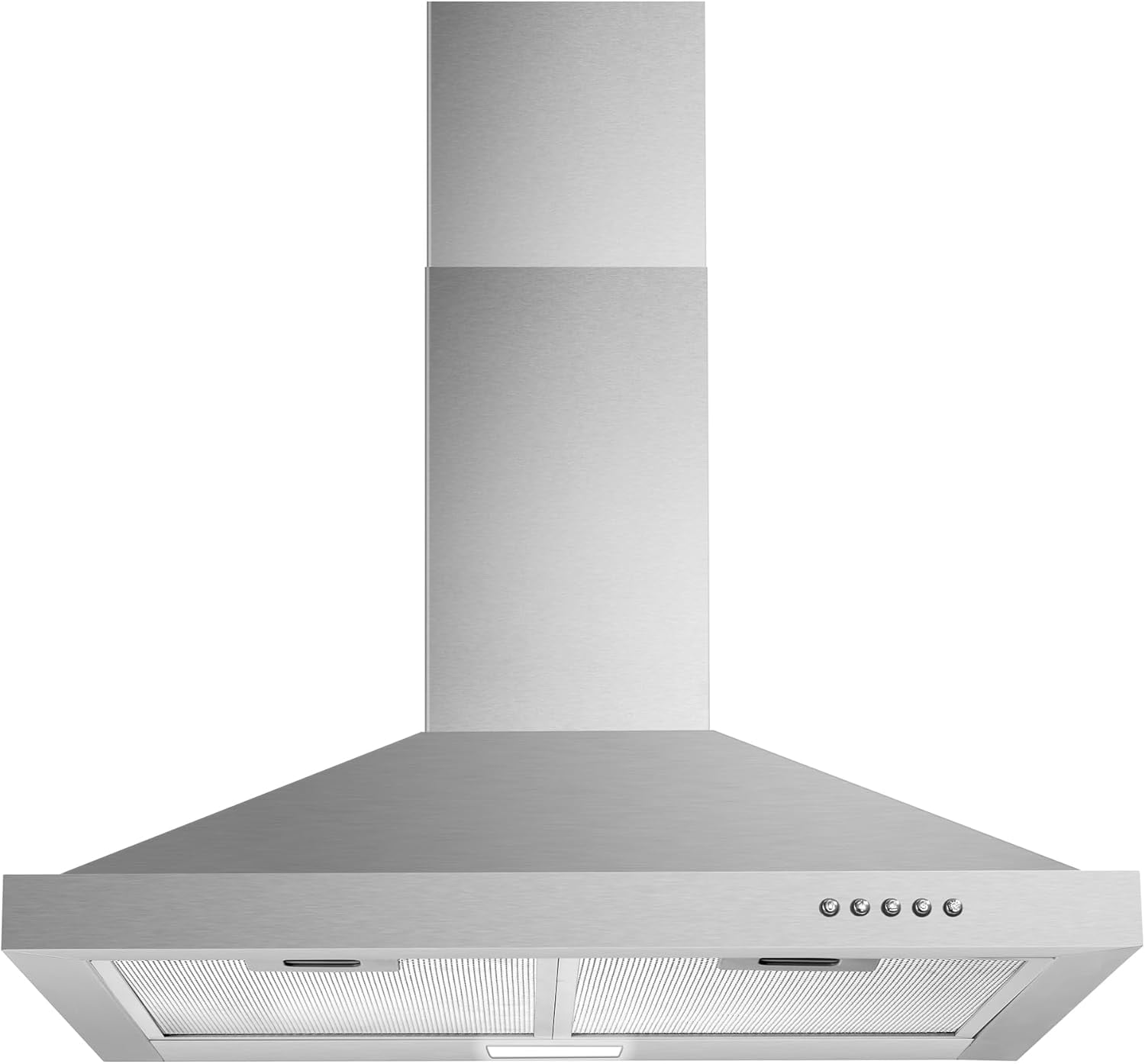 30 inch Wall Mount Range Hood 450 CFM with Ducted/Ductless Convertible Duct Stainless Steel Chimney-Style Over Stove Vent Hood with LED Light 3 Speed Exhaust Fan Black Hood Vents for Kitchen