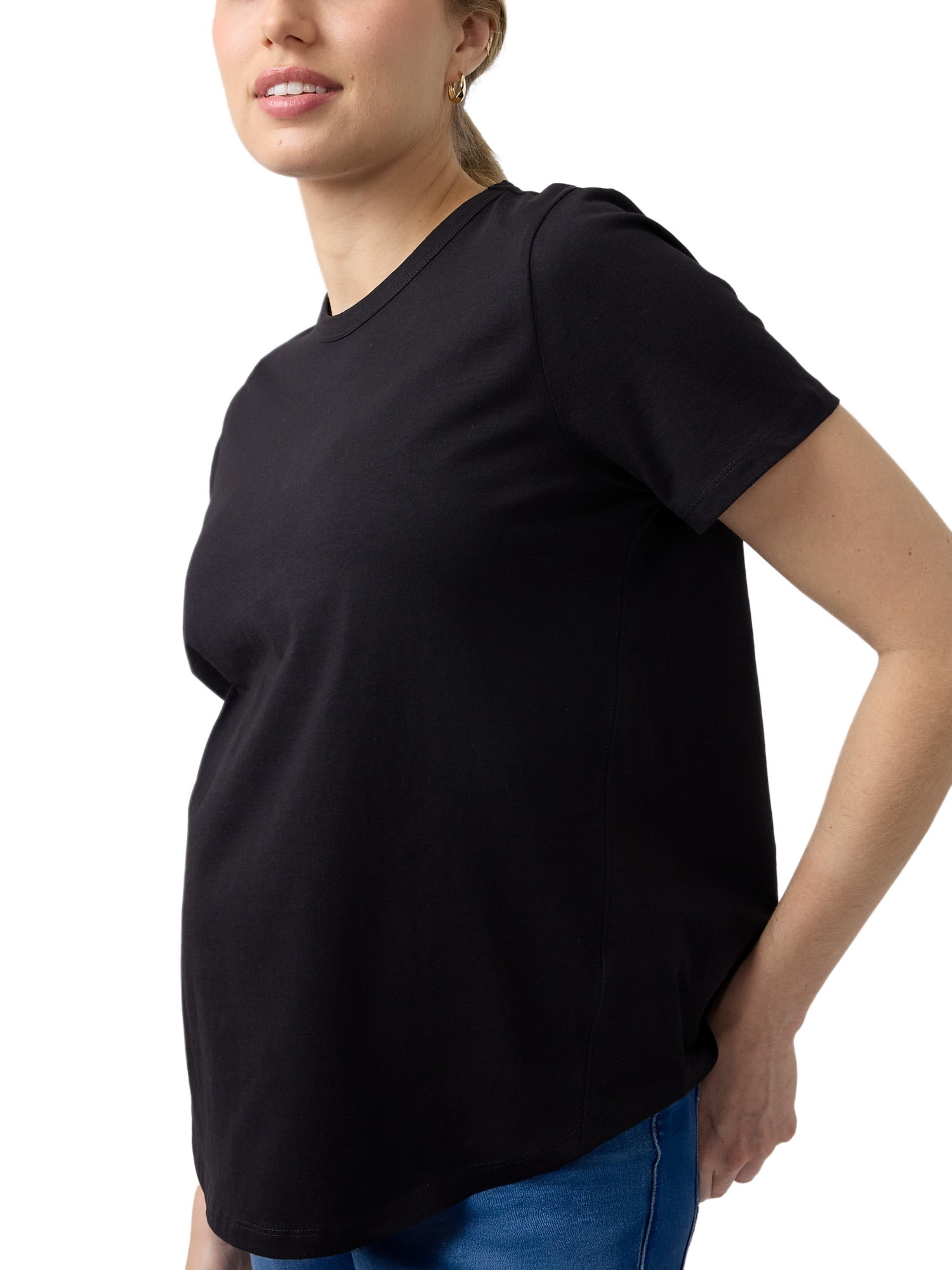 Ingrid & Isabel For Every Belly Women's Maternity Short Sleeve Relaxed Crew Tee, Sizes S-XXL