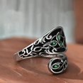 thumbnail image 6 of LICEWO Nature Themed Adjustable Leaf Shaped Ring Green Marble Stone Vintage Jewelry Art Nouveau Spoon Ring For Everyday Wear, 6 of 8
